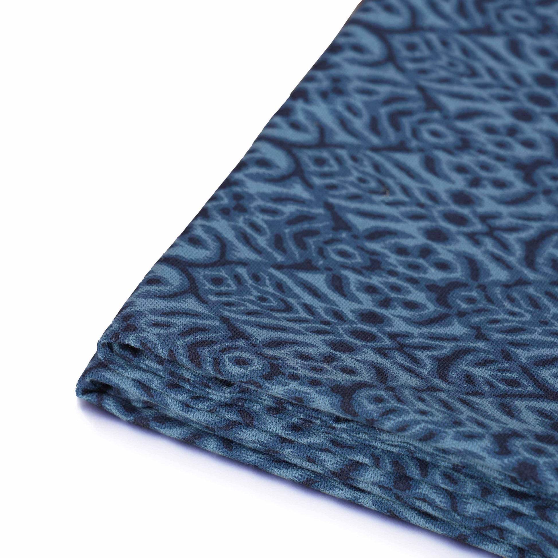 Indigo Ikat Print Cotton Duck Tablecloth – Multiple Sizes for Dining