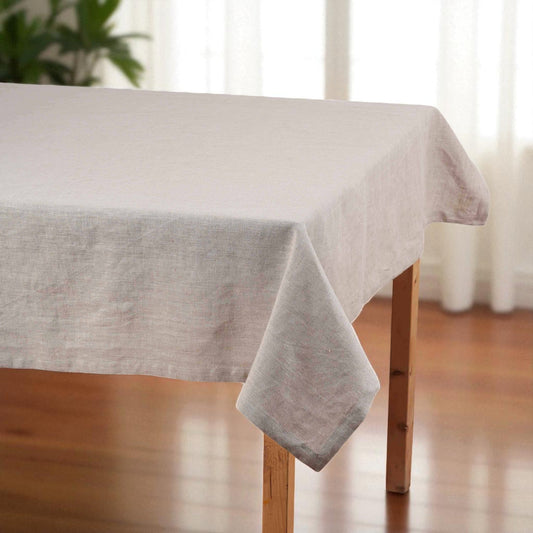 Pure Elements 100% Linen Beige Tablecloth – Square & Rectangle