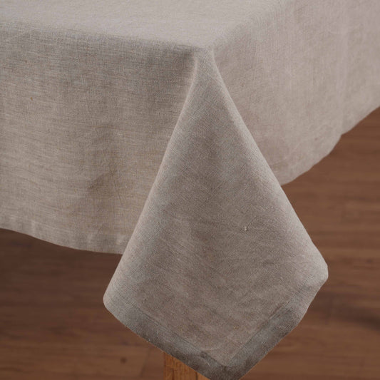 Pure Elements 100% Linen Beige Tablecloth – Square & Rectangle