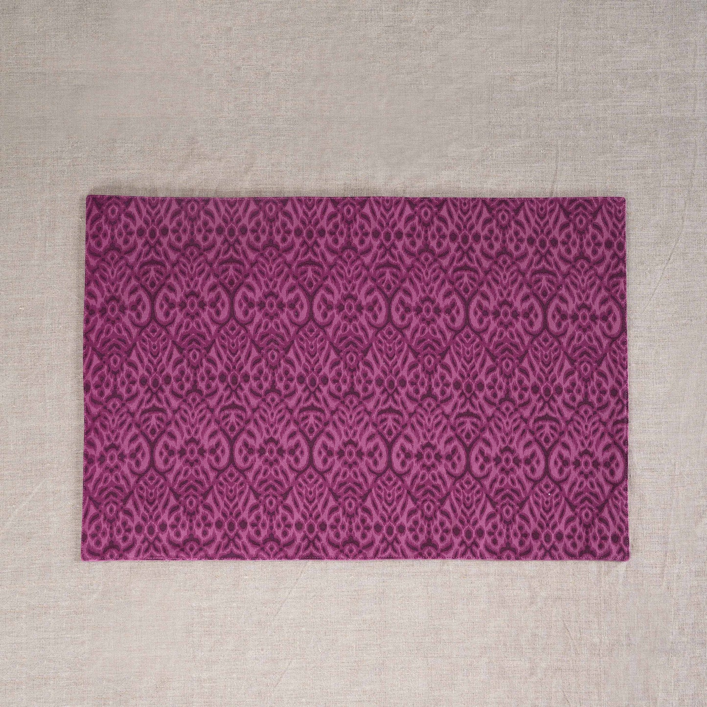 Ikat Plum Cotton Duck Placemats Elegant Sets 2-6