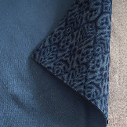 Ikat Indigo Blue Cotton Duck Reversible Placemats Set – 13x19 inches