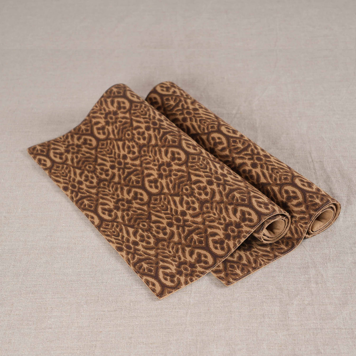 Ikat Print Beige Cotton Duck Placemats – Sets of 2, 4 & 6