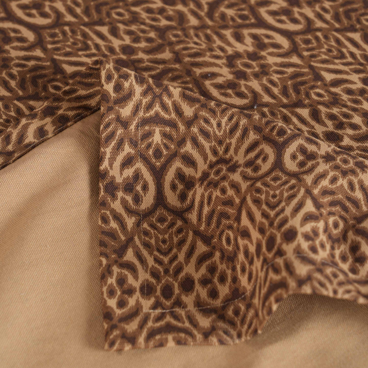 Ikat Print Beige Cotton Duck Tablecloth – Multiple Sizes