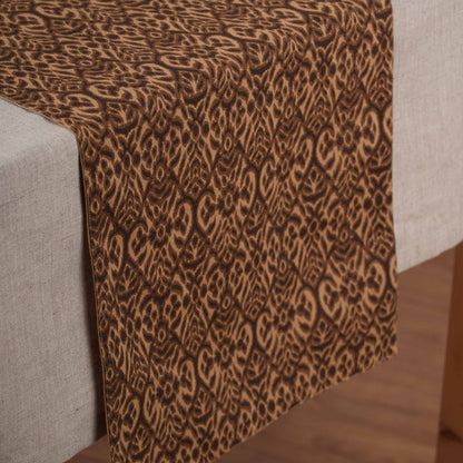 Ikat Print Beige Blue Cotton Duck Table Runner – Sizes available