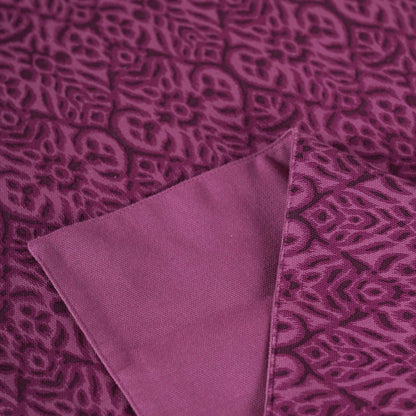 IKAT PRINT - Plum colour cotton Bed runner set - King / Queen / Twin Size