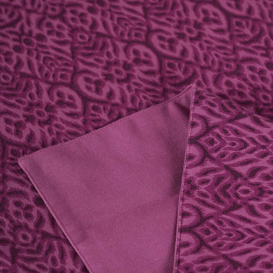 IKAT PRINT - Plum colour cotton Bed runner set - King / Queen / Twin Size