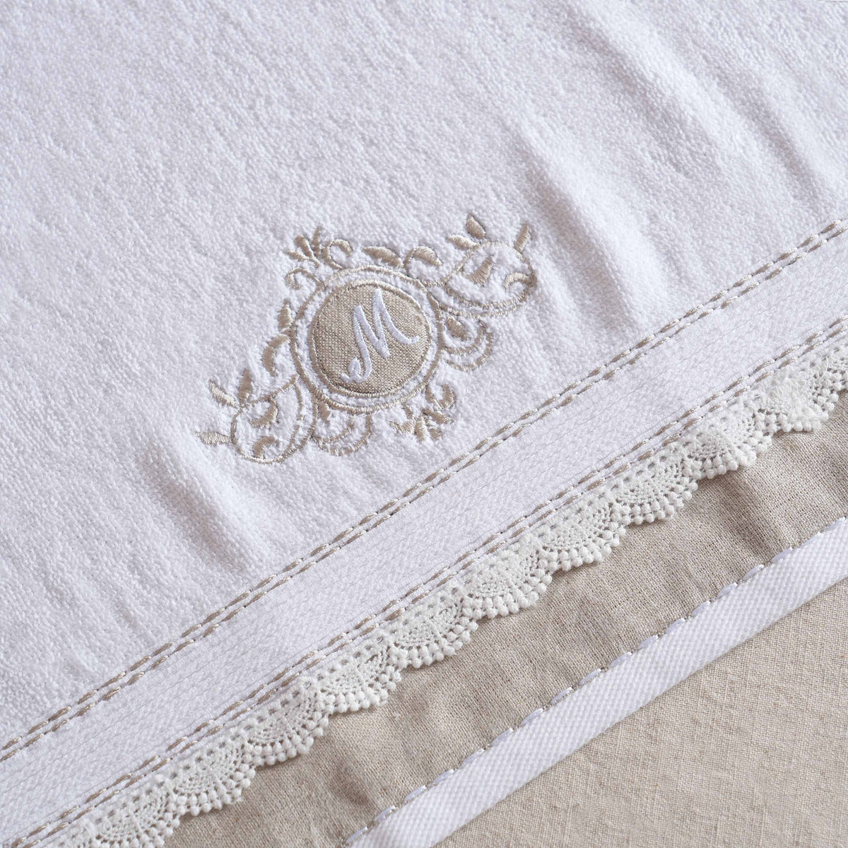 GIFT PACK - Luxury Towel Set – 4 Pieces | Customizable with Monogram | Linen Appliqué and Embroidery