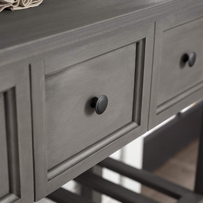 Wood Buffet Sideboard Entryway Serving Storage Cabinet Doors Dining Room Console, 48 Inch, Grey