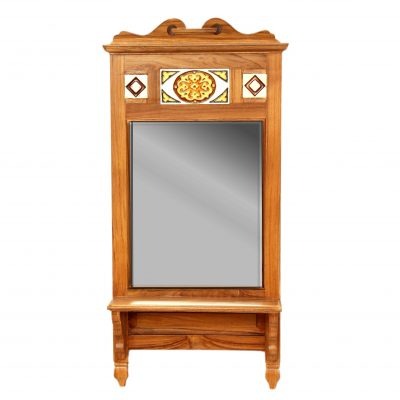 Wall Mirror with Wooden Shelf