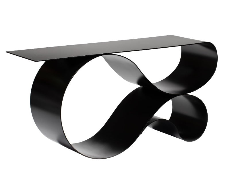 Elegant Whirl Console Table: Sculptural Metal Design for Modern Living Spaces