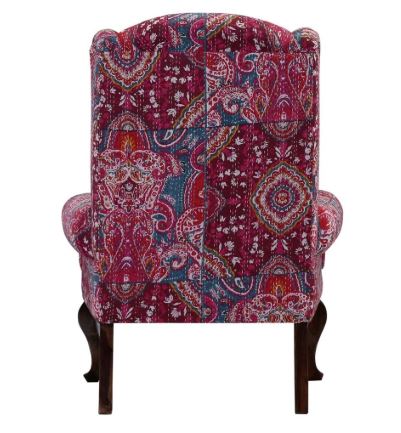Slipknot Wing Chair -  Kattha Red Fabric back view