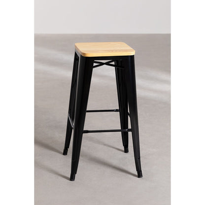 Industrial Wooden Bar Stool