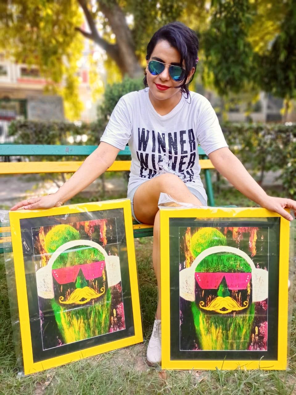 Psychedelic Neon Baba Art Print