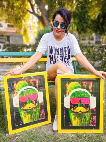 Psychedelic Neon Baba Art Print