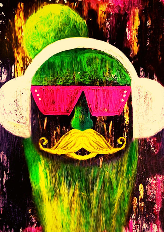 Psychedelic Neon Baba Art Print
