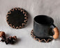 Longpi Black Pottery Coaster Round