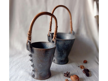 Longpi Black Pottery Ice Bucket Large
