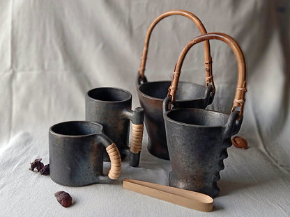 Longpi Black Pottery Ice Bucket Large