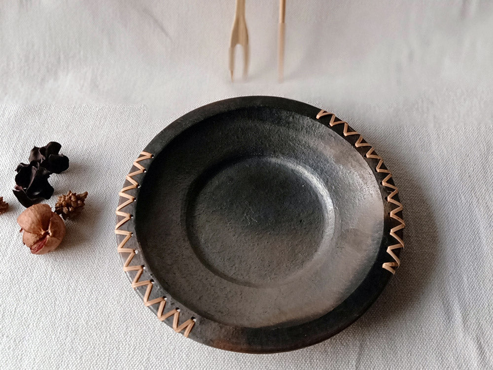 Longpi Black Pottery Serving Platter Round