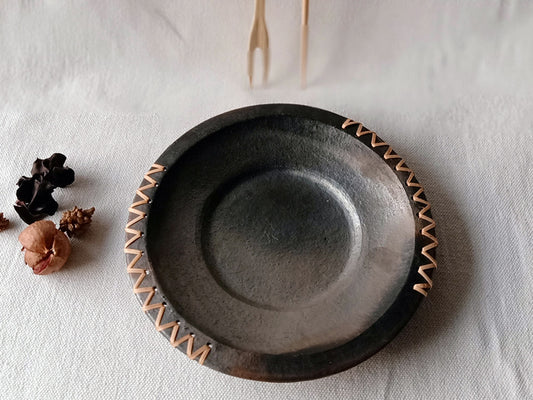 Longpi Black Pottery Serving Platter Round