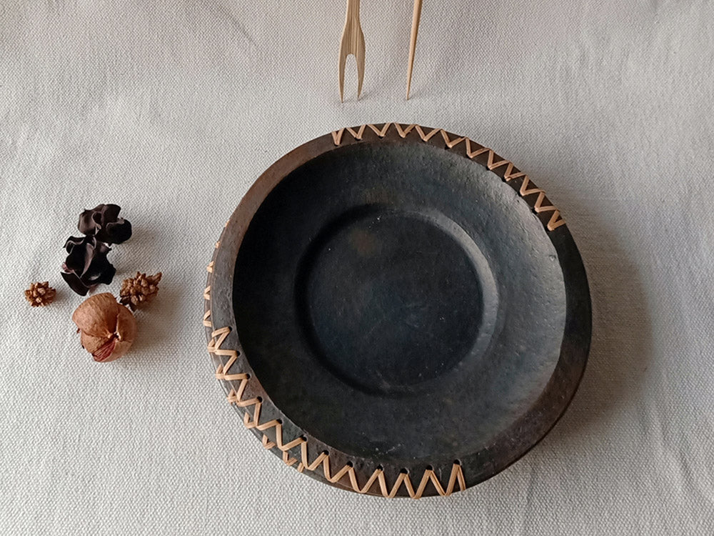 Longpi Black Pottery Serving Platter Round