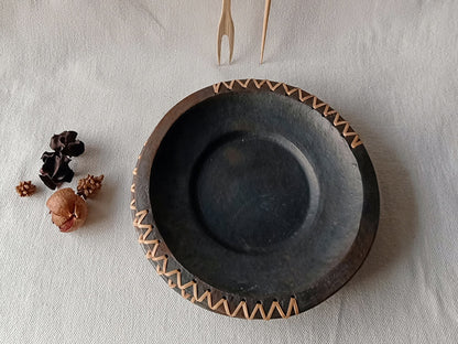 Longpi Black Pottery Serving Platter Round