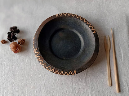 Longpi Black Pottery Serving Platter Round