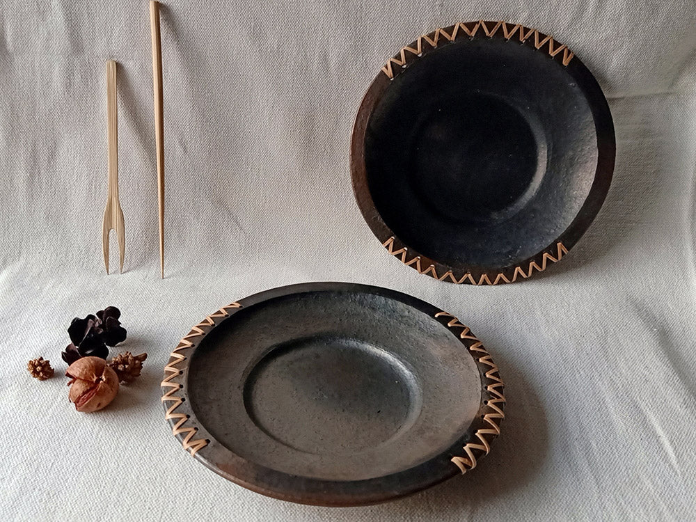 Longpi Black Pottery Serving Platter Round