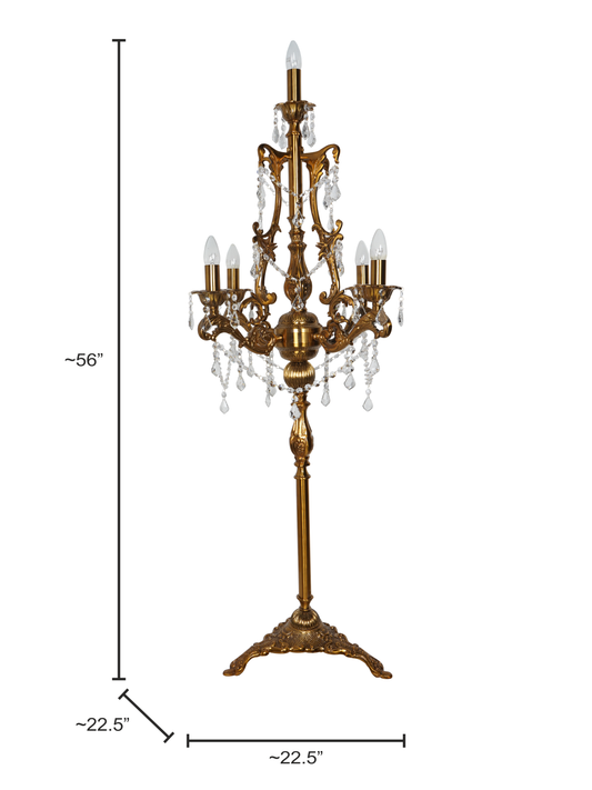 Aluminium and Crystals Floor Lamp dimensions