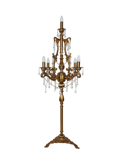 Aluminium and Crystals Floor Lamp side view