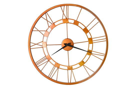 Metal Skeleton Vintage Wall Clock Big Copper Home Decor