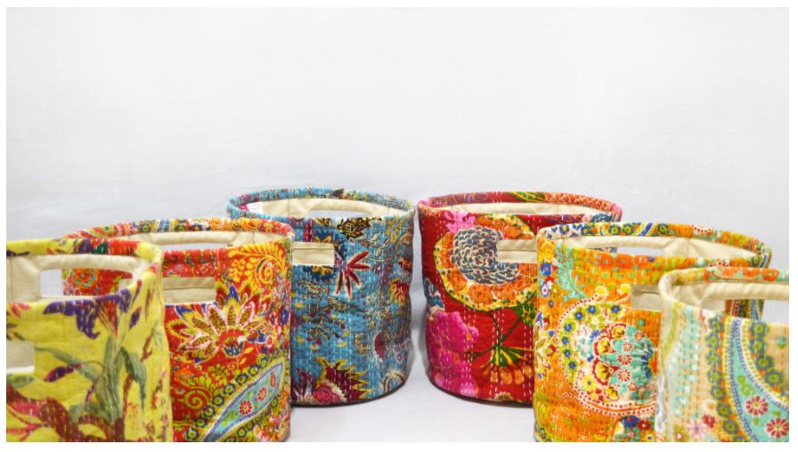 Kantha Storage Basket