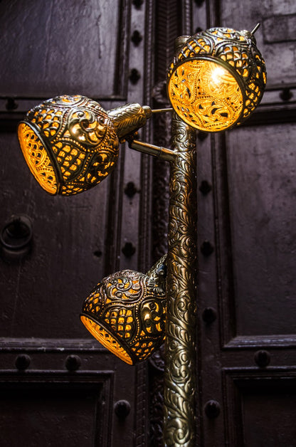 3 Adjustable Hand Cut Spot Floor Lamp