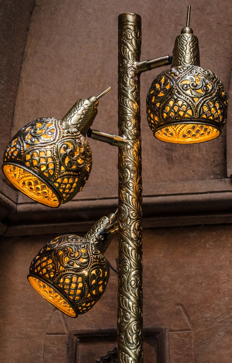 3 Adjustable Hand Cut Spot Floor Lamp