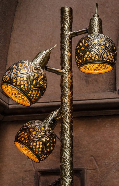 3 Adjustable Hand Cut Spot Floor Lamp