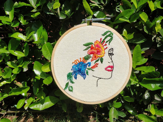 Let your mind bloom- Hand embroidered hoopart