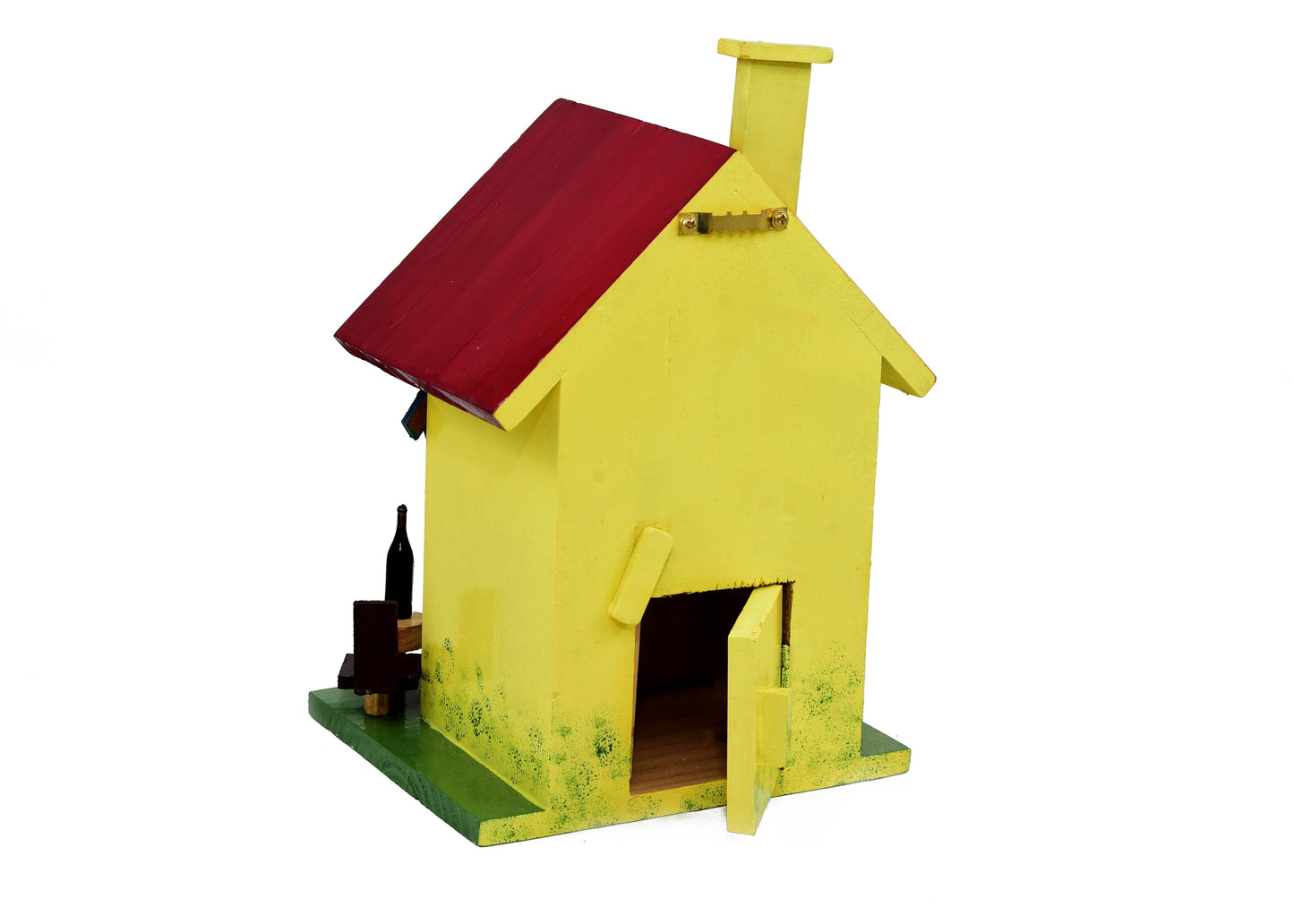 Beautifully Designed Yellow Birdhouse with swing