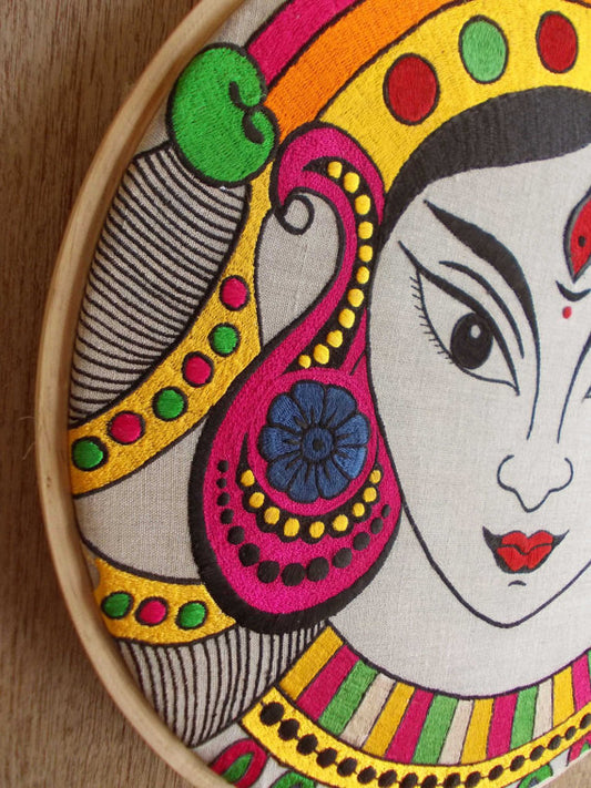 Indian goddess Durga hoop art