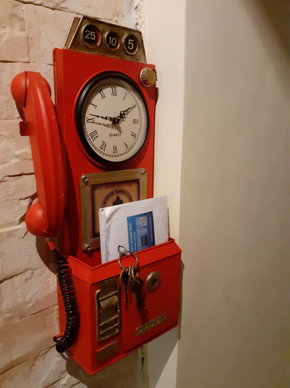 Phone Booth Letterbox Key Holder and Wall Clock