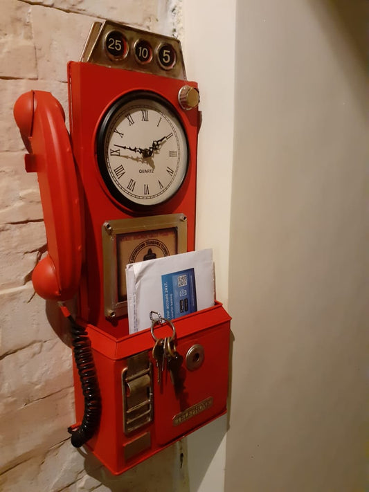Phone Booth Letterbox Key Holder and Wall Clock