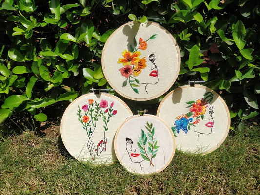 Let your mind bloom- Hand embroidered hoopart