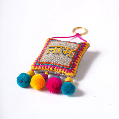 Pair of Shubh Labh tassels - Multicolor