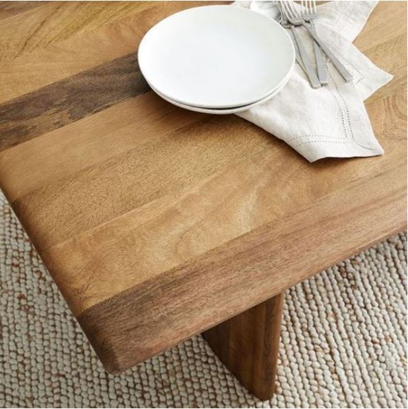 Soldi Handcrafted Wooden Dining Table close up
