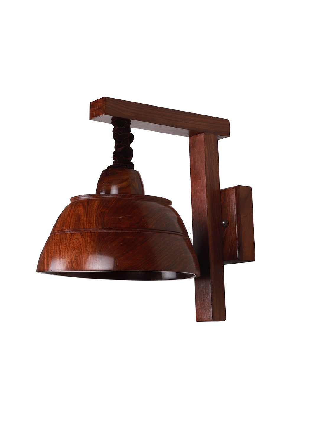 12 Watts LED Asian Wooden Bowl Wall Hanging Sconce
