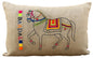 Linen pillow cover, embroidered horse